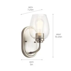 Valserrano 10" Tall Bathroom Sconce -Bathroom Sales Store kichler 44381cs line drawing 91