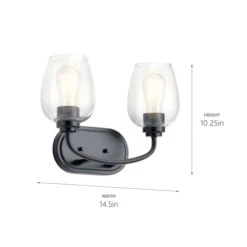 Valserrano 2 Light 15" Wide Bathroom Vanity Light -Bathroom Sales Store kichler 45128cs line drawing 96