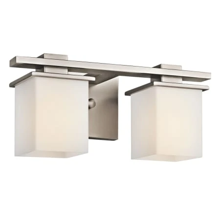 Tully 2 Light 15" Wide Vanity Light Bathroom Fixture With Satin Etched Glass Shades 3 Tully 2 Light 15" Wide Vanity Light Bathroom Fixture With Satin Etched Glass Shades