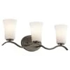 Armida 3 Light 23" Wide Vanity Light Bathroom Fixture With Etched Glass Shades -Bathroom Sales Store kichler 45376oz 4080