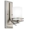 Hendrik Single Light 12" Tall Wall Sconce With Satin Etched Glass Shade -Bathroom Sales Store kichler 5076ni 256