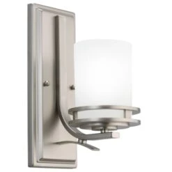 Hendrik Single Light 12" Tall Wall Sconce With Satin Etched Glass Shade