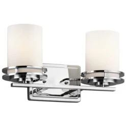 Hendrik 2 Light 15" Wide Vanity Light Bathroom Fixture With Satin Etched Glass Shades