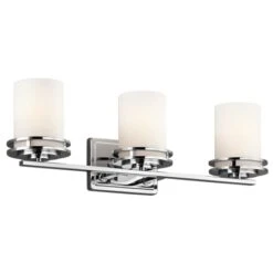 Hendrik 3 Light 24" Wide Vanity Light Bathroom Fixture With Satin Etched Glass Shades