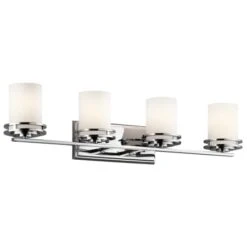 Hendrik 4 Light 34" Wide Vanity Light Bathroom Fixture With Satin Etched Glass Shades