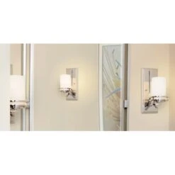 Hendrik Single Light 12" Tall Wall Sconce With Satin Etched Glass Shade -Bathroom Sales Store kichler hendrik bathroom1 3