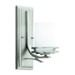Hendrik Single Light 12" Tall Wall Sconce With Satin Etched Glass Shade -Bathroom Sales Store kichler 5076ni1