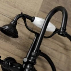 Aqua Vintage Wall Mounted Clawfoot Tub Filler With Built-In Diverter – Includes Hand Shower 16 Aqua Vintage Wall Mounted Clawfoot Tub Filler With Built-In Diverter – Includes Hand Shower -Bathroom Sales Store kingston brass ae7t alternate view 364