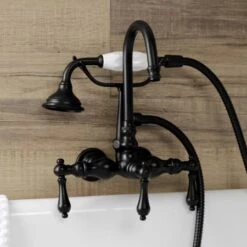 Aqua Vintage Wall Mounted Clawfoot Tub Filler With Built-In Diverter – Includes Hand Shower 17 Aqua Vintage Wall Mounted Clawfoot Tub Filler With Built-In Diverter – Includes Hand Shower -Bathroom Sales Store kingston brass ae7t alternate view 365