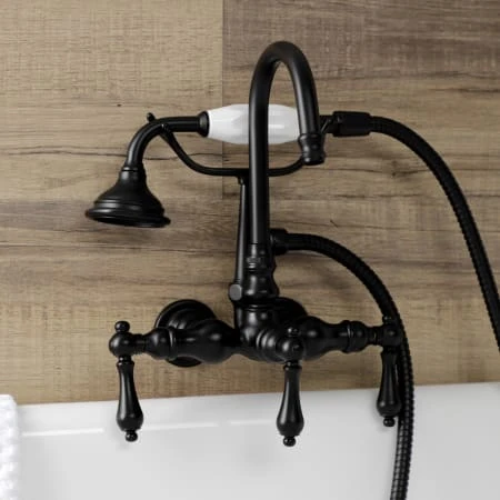 Aqua Vintage Wall Mounted Clawfoot Tub Filler With Built-In Diverter – Includes Hand Shower 6 Aqua Vintage Wall Mounted Clawfoot Tub Filler With Built-In Diverter – Includes Hand Shower - Image 4
