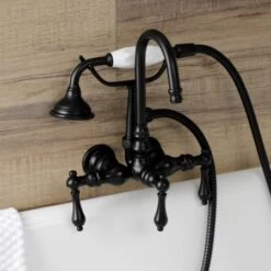 Aqua Vintage Wall Mounted Clawfoot Tub Filler With Built-In Diverter – Includes Hand Shower 18 Aqua Vintage Wall Mounted Clawfoot Tub Filler With Built-In Diverter – Includes Hand Shower -Bathroom Sales Store kingston brass ae7t alternate view 366