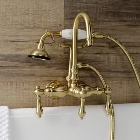 Aqua Vintage Wall Mounted Clawfoot Tub Filler With Built-In Diverter – Includes Hand Shower 11 Aqua Vintage Wall Mounted Clawfoot Tub Filler With Built-In Diverter – Includes Hand Shower - Image 9