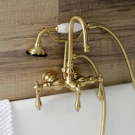 Aqua Vintage Wall Mounted Clawfoot Tub Filler With Built-In Diverter – Includes Hand Shower 12 Aqua Vintage Wall Mounted Clawfoot Tub Filler With Built-In Diverter – Includes Hand Shower - Image 10