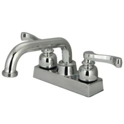 4 GPM Deck Mounted Double Handle Laundry Faucet With Metal Handles