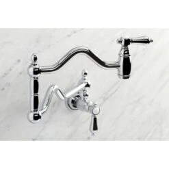 Heirloom 3.8 GPM Single Hole Wall Mounted Pot Filler -Bathroom Sales Store kingston brass ks210 bal alternate view 1102