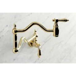 Heirloom 3.8 GPM Single Hole Wall Mounted Pot Filler -Bathroom Sales Store kingston brass ks210 bal alternate view 1105