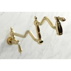 Heirloom 3.8 GPM Single Hole Wall Mounted Pot Filler -Bathroom Sales Store kingston brass ks210 bal alternate view 1110