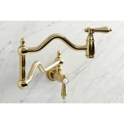 Heirloom 3.8 GPM Single Hole Wall Mounted Pot Filler -Bathroom Sales Store kingston brass ks210 bal alternate view 1111