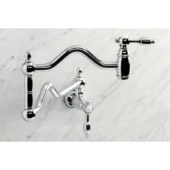 Tudor 3.8 GPM Single Hole Wall Mounted Pot Filler -Bathroom Sales Store kingston brass ks210 tal alternate view 1780
