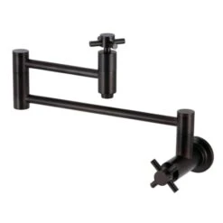 Concord 3.8 GPM Wall Mounted Double Handle Pot Filler Faucet With Metal Cross Handles