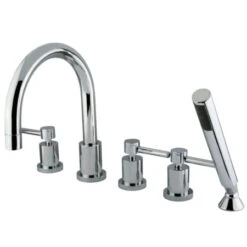 Concord Deck Mounted Roman Tub Filler With Built-In Diverter - Includes Hand Shower