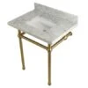 Templeton 30" Wall Mounted Marble Lavatory Console With Brass Console Stand -Bathroom Sales Store kingston brass kvpb30mbsq7 6966364