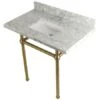 Templeton 36" Wall Mounted Marble Lavatory Console With Brass Console Stand -Bathroom Sales Store kingston brass kvpb36mbsq7 6966364