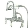 Vintage Wall Mounted Clawfoot Tub Filler Trim And Built-In Diverter - Includes Personal Hand Shower -Bathroom Sales Store kingston brass cc10t1
