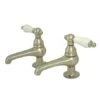 Double Handle Lavatory Basin Tap With American Porcelain Lever Handles From The Hot Springs Collection -Bathroom Sales Store kingston brass ks3208pl
