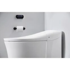 Eir 0.8 / 1.0 GPF Dual Flush One Piece Elongated Chair Height Toilet With Actuator Plate Flush - Bidet Seat Included -Bathroom Sales Store kohler 77795 imagegallery4