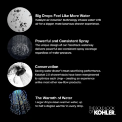 Artifacts HydroRail Shower Package With Single-Function Shower Head And Single-Function Hand Shower 8 Artifacts HydroRail Shower Package With Single-Function Shower Head And Single-Function Hand Shower -Bathroom Sales Store kohler artifacts hydrorail custom shower system katalyst benefits 114