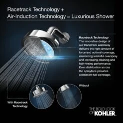 Artifacts HydroRail Shower Package With Single-Function Shower Head And Single-Function Hand Shower 9 Artifacts HydroRail Shower Package With Single-Function Shower Head And Single-Function Hand Shower -Bathroom Sales Store kohler artifacts hydrorail custom shower system racetrack technology 142