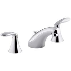 Coralais Widespread Bathroom Faucet With UltraGlide Ceramic Disc Valves And Pop-Up Drain Assembly