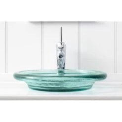 Artist Editions Spun Glass 6" X 17-1/2" Bathroom Sink -Bathroom Sales Store kohler k 2276 lifestyle image front view 17