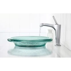 Artist Editions Spun Glass 6" X 17-1/2" Bathroom Sink -Bathroom Sales Store kohler k 2276 lifestyle image side view on 18