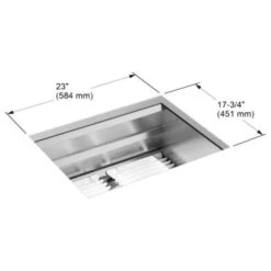 Prolific 23" Undermount Single Basin Stainless Steel Kitchen Sink With Basin Rack, Colander, And Cutting Board -Bathroom Sales Store kohler k 23650 alternate view 140