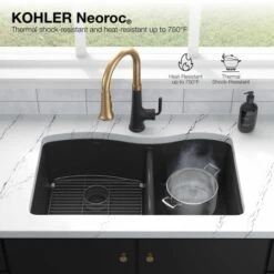 Kennon 25" Undermount Single Basin Quartz Composite Kitchen Sink With Basin Rack -Bathroom Sales Store kohler k 28003 1 alternate view 166