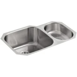 Undertone 31" Double Basin Under-Mount 18-Gauge Stainless Steel Kitchen Sink With SilentShield