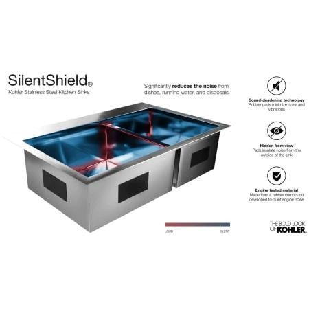 Staccato 33" Double Basin Drop In 18-Gauge Stainless Steel Kitchen Sink With SilentShield, Cutting Board, And Four Faucet Holes 5 Staccato 33" Double Basin Drop In 18-Gauge Stainless Steel Kitchen Sink With SilentShield, Cutting Board, And Four Faucet Holes - Image 3