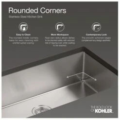 Strive 24" Single Basin Undermount 16-Gauge Stainless Steel Kitchen Sink With SilentShield -Bathroom Sales Store kohler k 5286 alternate image 2084