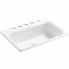 Bakersfield 31" Single Basin Under-Mount Enameled Cast-Iron Kitchen Sink -Bathroom Sales Store kohler k 5832 5u 0 280