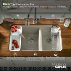 Riverby 25" Undermount Single Basin Cast Iron Kitchen Sink 24 Riverby 25" Undermount Single Basin Cast Iron Kitchen Sink -Bathroom Sales Store kohler k 5872 5ua1 alternate image 38