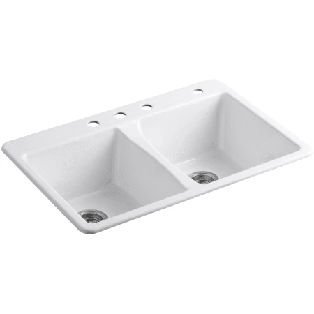 Deerfield 33" Double Basin Top-Mount Enameled Cast-Iron Kitchen Sink 3 Deerfield 33" Double Basin Top-Mount Enameled Cast-Iron Kitchen Sink