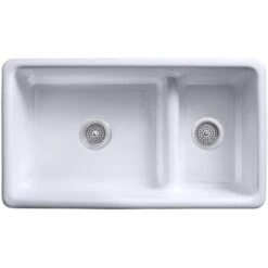 Iron Tones 33" Drop In Double Basin Cast Iron Kitchen Sink -Bathroom Sales Store kohler k 6625 alternate view 1372