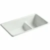 Iron Tones 33" Drop In Double Basin Cast Iron Kitchen Sink -Bathroom Sales Store kohler k 6625 ff 1060