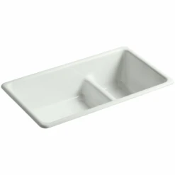 Iron Tones 33" Drop In Double Basin Cast Iron Kitchen Sink