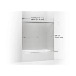 Revel 55-1/2" High X 59-5/8" Wide Frameless Sliding Shower Door With 5/16" Clear Glass, Reversible Opening, And CleanCoat -Bathroom Sales Store kohler k 707001 l alternate image 846