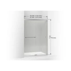 Revel 70"High X 47-5/8" Wide Frameless Sliding Shower Door With Clear Glass, Reversible Opening, And CleanCoat 23 Revel 70"High X 47-5/8" Wide Frameless Sliding Shower Door With Clear Glass, Reversible Opening, And CleanCoat -Bathroom Sales Store kohler k 707101 l alternate image 929