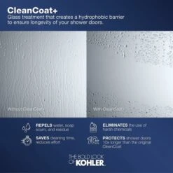 Revel 70"High X 47-5/8" Wide Frameless Sliding Shower Door With Clear Glass, Reversible Opening, And CleanCoat 25 Revel 70"High X 47-5/8" Wide Frameless Sliding Shower Door With Clear Glass, Reversible Opening, And CleanCoat -Bathroom Sales Store kohler k 707101 l alternate image 931