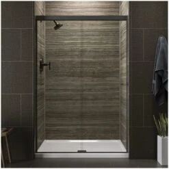 Revel 70"High X 47-5/8" Wide Frameless Sliding Shower Door With Clear Glass, Reversible Opening, And CleanCoat 29 Revel 70"High X 47-5/8" Wide Frameless Sliding Shower Door With Clear Glass, Reversible Opening, And CleanCoat -Bathroom Sales Store kohler k 707101 l alternate image 935